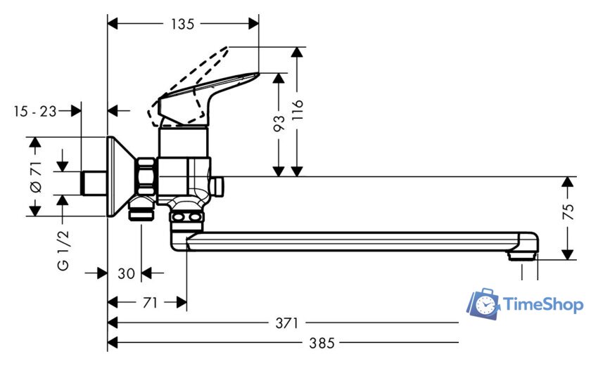 Смеситель Hansgrohe Logis 71402000 - Изображение №2 — Интернет-магазин Time-Shop