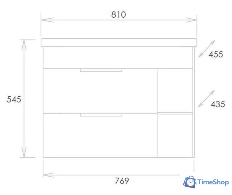  Onika Тумба с умывальником Легран 80.13 108047 + Фостер-80 - Изображение №3 — Интернет-магазин Time-Shop