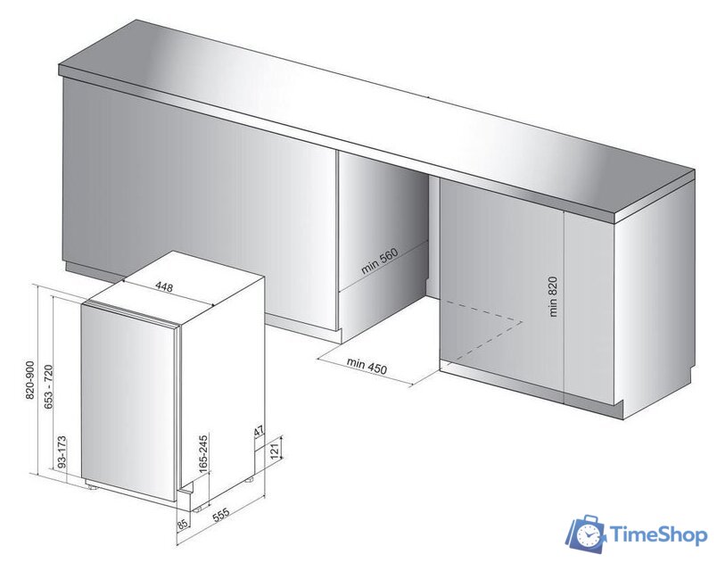 Встраиваемая посудомоечная машина Whirlpool WSIO 3T223 PCE X - Изображение №2 — Интернет-магазин Time-Shop