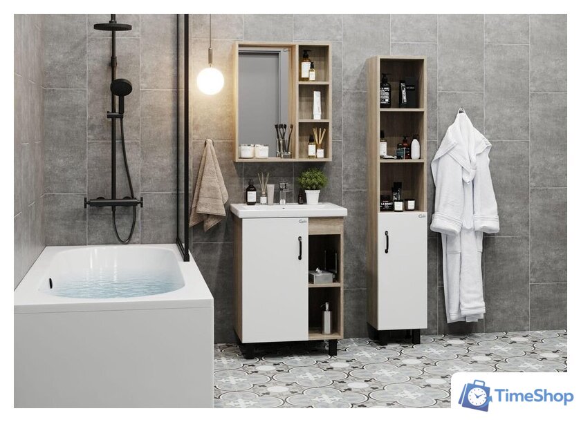  Onika Тумба с умывальником Тимбер 60.01 106115 + Фостер 60 - Изображение №6 — Интернет-магазин Time-Shop