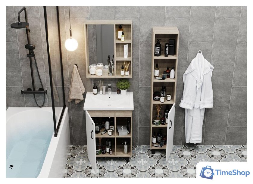  Onika Тумба с умывальником Тимбер 60.01 106115 + Фостер 60 - Изображение №7 — Интернет-магазин Time-Shop