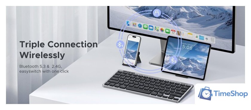 Клавиатура Ugreen K551 (серебристый/черный) - Изображение №7 — Интернет-магазин Time-Shop