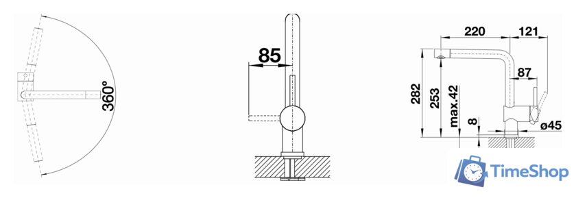 Смеситель Blanco Linus Silgranit (черный матовый) - Изображение №4 — Интернет-магазин Time-Shop