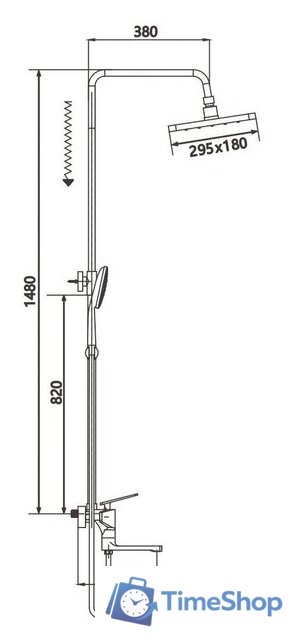 Душевая система  Shevanik S8036H - Изображение №2 — Интернет-магазин Time-Shop