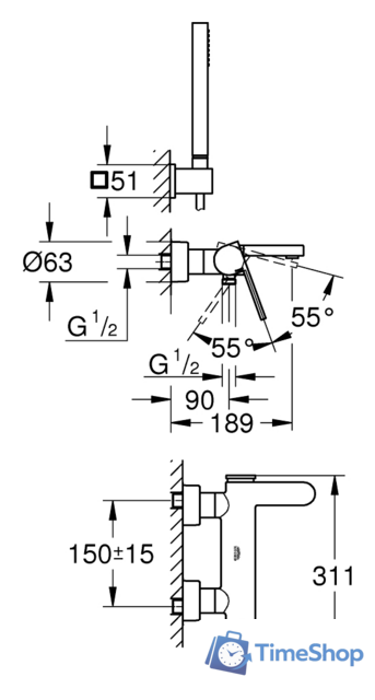 Смеситель Grohe Plus 33547003 - Изображение №3 — Интернет-магазин Time-Shop
