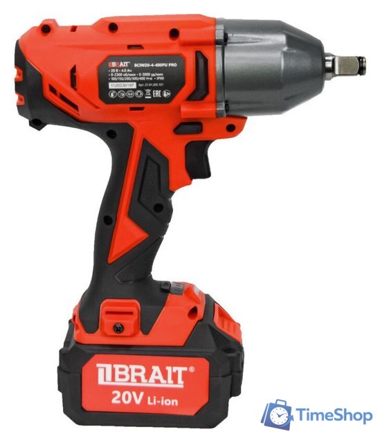 Гайковерт Brait BCIW20-4-400PU Pro 21.01.205.101 (с 1-им АКБ, кейс) - Изображение №3 — Интернет-магазин Time-Shop