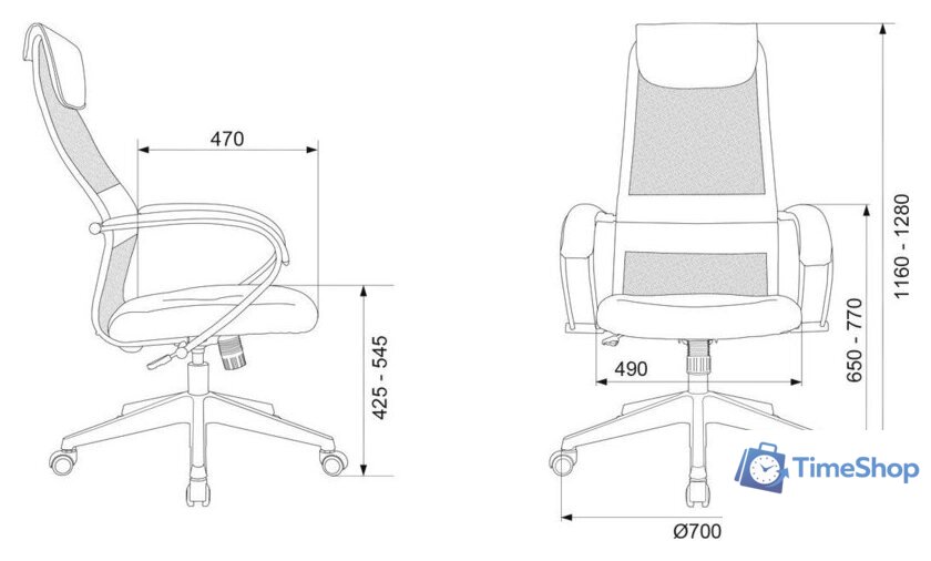 Офисное кресло Бюрократ CH-607 (темно-серый TW-04/черный Neo Black) - Изображение №11 — Интернет-магазин Time-Shop