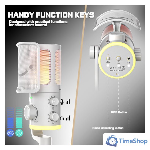 Проводной микрофон FIFINE AM6 (белый) - Изображение №2 — Интернет-магазин Time-Shop
