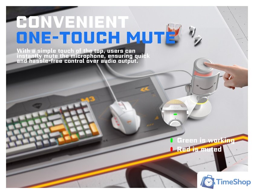 Проводной микрофон FIFINE AM6 (белый) - Изображение №5 — Интернет-магазин Time-Shop