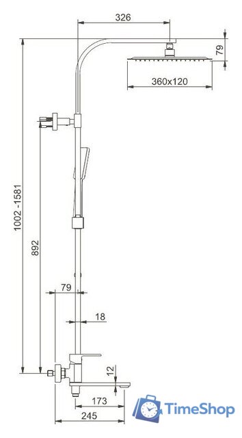 Душевая система  Gappo G2483-8 - Изображение №2 — Интернет-магазин Time-Shop