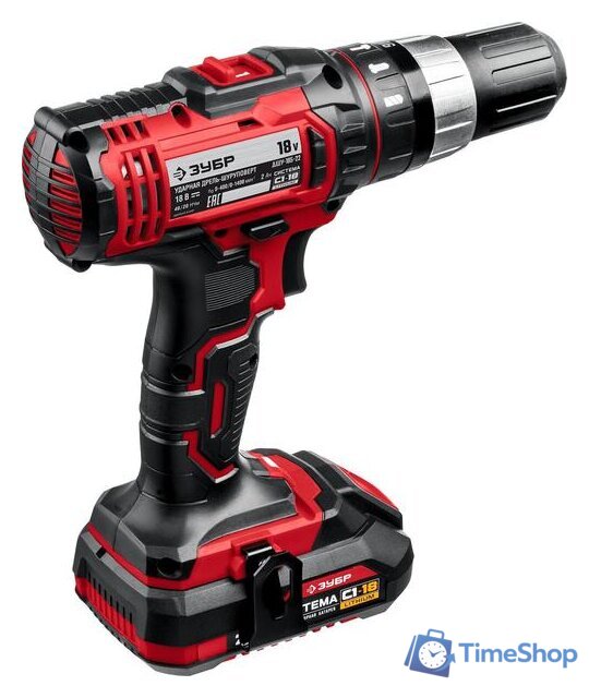 Дрель-шуруповерт Зубр Мастер ДШУ-185-22 (с 2-мя АКБ, кейс) - Изображение №3 — Интернет-магазин Time-Shop
