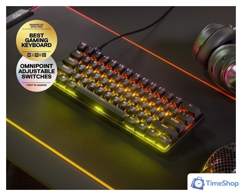 Клавиатура SteelSeries Apex Pro Mini (нет кириллицы) - Изображение №2 — Интернет-магазин Time-Shop