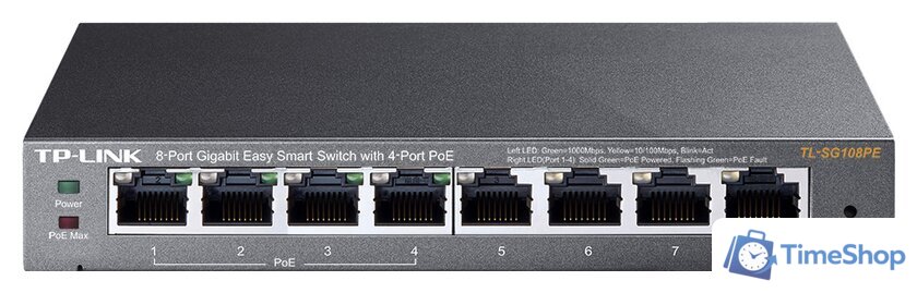 Настраиваемый коммутатор TP-Link TL-SG108PE - Изображение №1 — Интернет-магазин Time-Shop