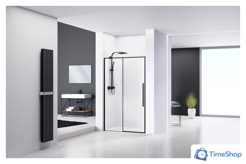 Душевая дверь Rea Solar 90 (черный/прозрачное стекло) - Изображение №2 — Интернет-магазин Time-Shop