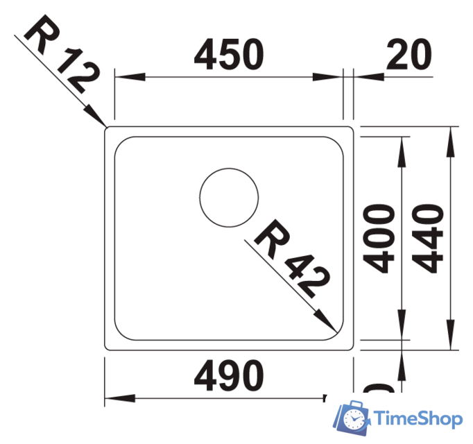Кухонная мойка Blanco Solis 450-IF 526121 (полированная) - Изображение №2 — Интернет-магазин Time-Shop