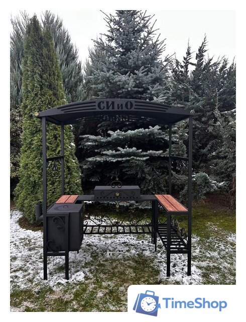 Мангал для дачи Станкоинструмент Царский (кованый с печью и дымоходом) - Изображение №5 — Интернет-магазин Time-Shop