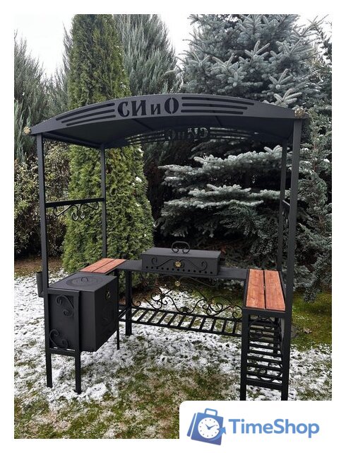 Мангал для дачи Станкоинструмент Царский (кованый с печью и дымоходом) - Изображение №4 — Интернет-магазин Time-Shop