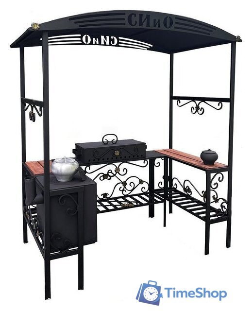 Мангал для дачи Станкоинструмент Царский (кованый с печью и дымоходом) - Изображение №1 — Интернет-магазин Time-Shop