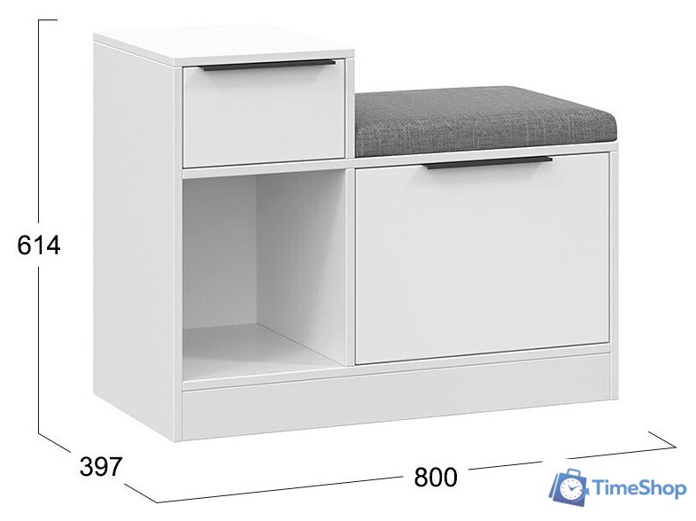 Банкетка Трия Агата комбинированная (белый) - Изображение №2 — Интернет-магазин Time-Shop
