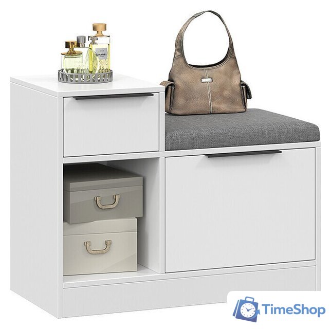 Банкетка Трия Агата комбинированная (белый) - Изображение №1 — Интернет-магазин Time-Shop