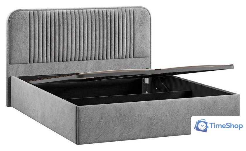 Кровать Трия Тиффани Тип 1 c ПМ и заглушиной 160x200 (микровелюр Wellmart Silver) - Изображение №3 — Интернет-магазин Time-Shop