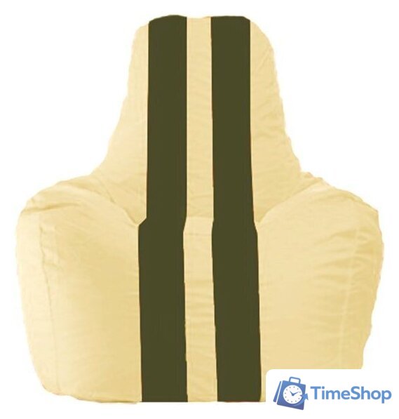 Кресло-мешок Flagman Спортинг С1.1-135 (светло-бежевый/тёмно-оливковый) - Изображение №1 — Интернет-магазин Time-Shop