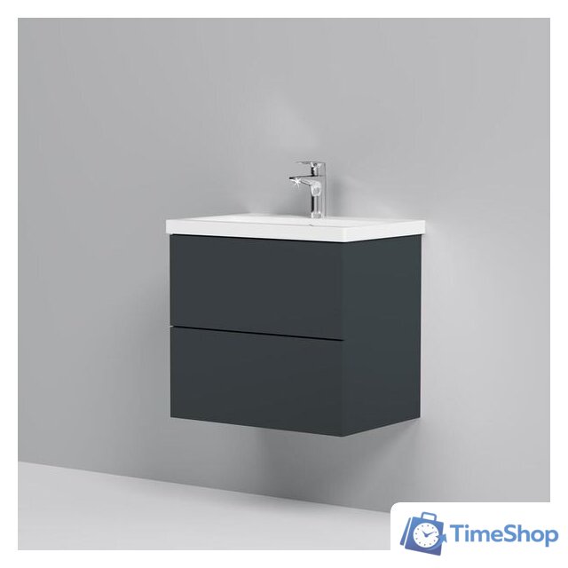  AM.PM Тумба под умывальник Gem 60 M90FHX06022GM (2 ящика, графит) - Изображение №2 — Интернет-магазин Time-Shop