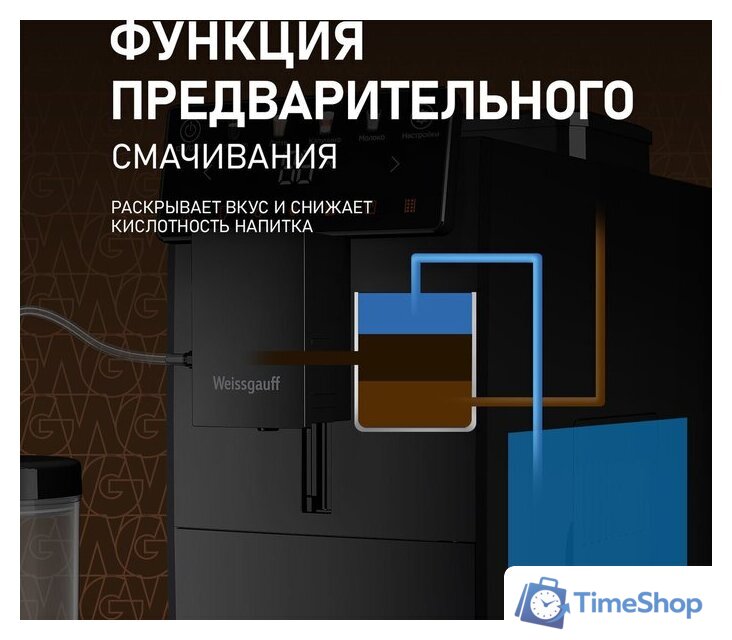 Кофемашина Weissgauff WCM-336 DB Touch Cappuccino - Изображение №4 — Интернет-магазин Time-Shop