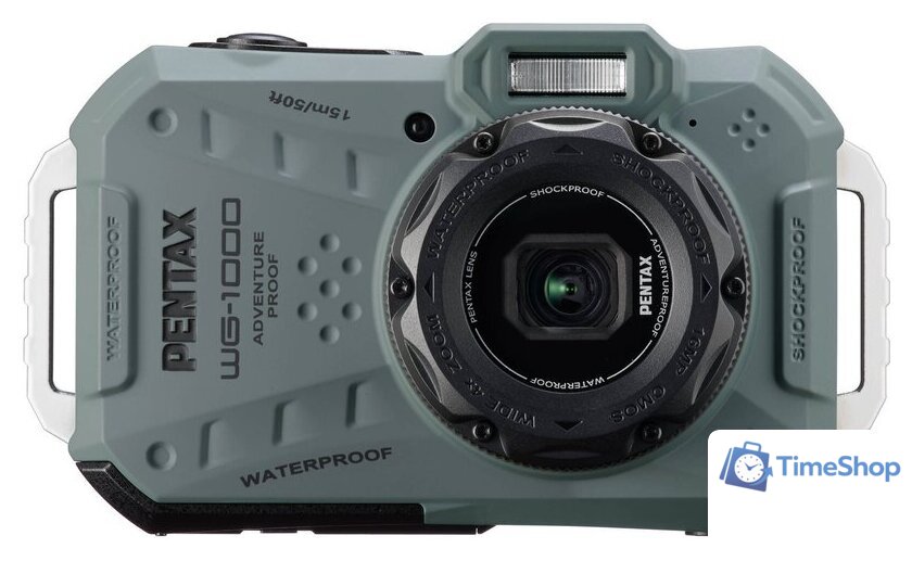 Фотоаппарат Pentax WG-1000 (оливковый) - Изображение №1 — Интернет-магазин Time-Shop