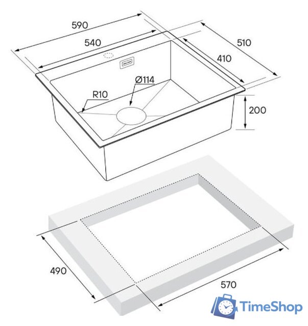 Кухонная мойка Paulmark Isar PM805951-BS - Изображение №4 — Интернет-магазин Time-Shop