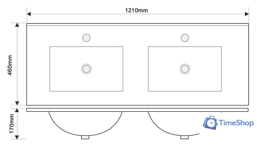  ЗОВ Тумба с умывальником Парма 120 P120LA0MWMC1A-OL120 (аттик/белый матовый/алюминий) - Изображение №3 — Интернет-магазин Time-Shop