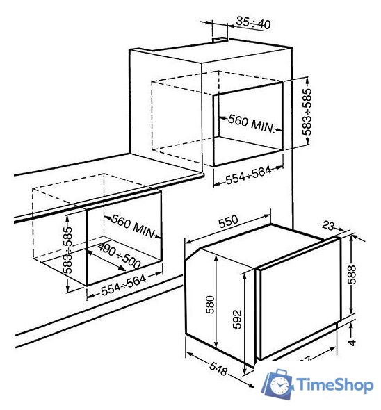 Электрический духовой шкаф Smeg SF6905P1 - Изображение №2 — Интернет-магазин Time-Shop
