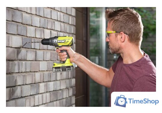 Ударная дрель-шуруповерт Ryobi R18PD3-242S 5133003820 (с 2-мя АКБ 4 Ah + 2 Ah, сумка) - Изображение №2 — Интернет-магазин Time-Shop