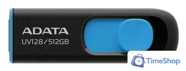 USB Flash ADATA DashDrive UV128 512GB (черный/синий) - Изображение №1 — Интернет-магазин Time-Shop