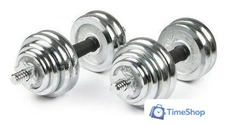 Набор гантелей с соединительным грифом  Atlas Sport хромированных в чемодане 20 кг (2x10 кг) - Изображение №5 — Интернет-магазин Time-Shop