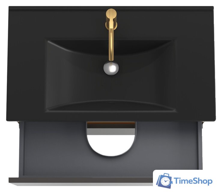  ЗОВ Тумба с умывальником Лира 100 L100MWFMLGVG-OL100 (грифель глянец) - Изображение №4 — Интернет-магазин Time-Shop