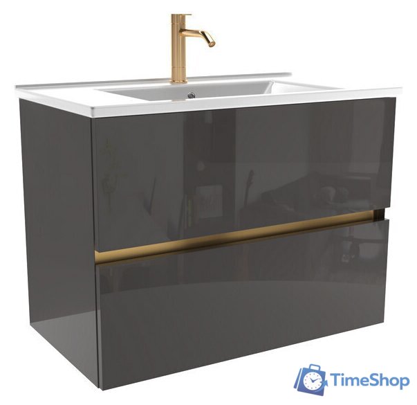  ЗОВ Тумба с умывальником Лира 100 L100MWFMLGVG-OL100 (грифель глянец) - Изображение №1 — Интернет-магазин Time-Shop