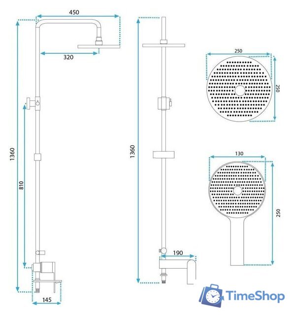 Душевая система  Rea Veneta REA-P7842 - Изображение №5 — Интернет-магазин Time-Shop