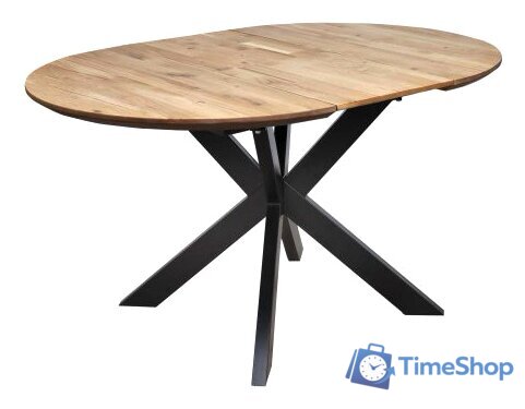 Кухонный стол ОКА Раунд 100-140x75 (дуб натуральный/черный) - Изображение №2 — Интернет-магазин Time-Shop