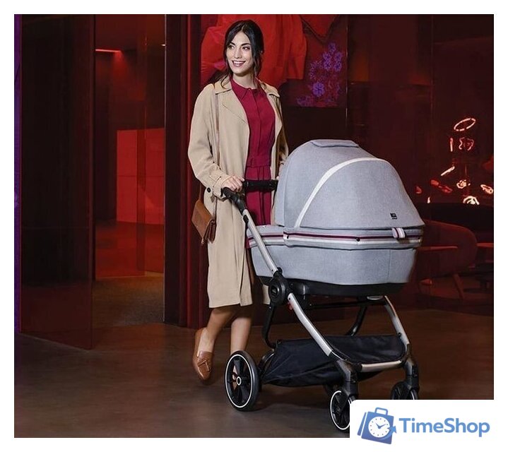 Универсальная коляска CAM Milano (2 в 1, темно-серые полосы/рама ART805T-V90S) - Изображение №7 — Интернет-магазин Time-Shop