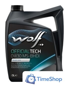 Моторное масло Wolf OfficialTech 0W-30 MS-BHDI 5л - Изображение №1 — Интернет-магазин Time-Shop