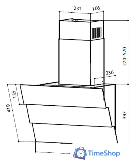 Кухонная вытяжка LEX RIO GS 600 (белый) - Изображение №2 — Интернет-магазин Time-Shop