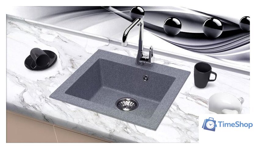 Кухонная мойка Berge BR-4803 (графитовый матовый) - Изображение №2 — Интернет-магазин Time-Shop