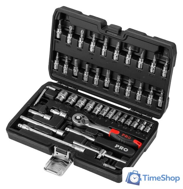 Набор трещотка с головками и битами PRO Startul Stuttgart PRO-046S (46 предметов) - Изображение №1 — Интернет-магазин Time-Shop