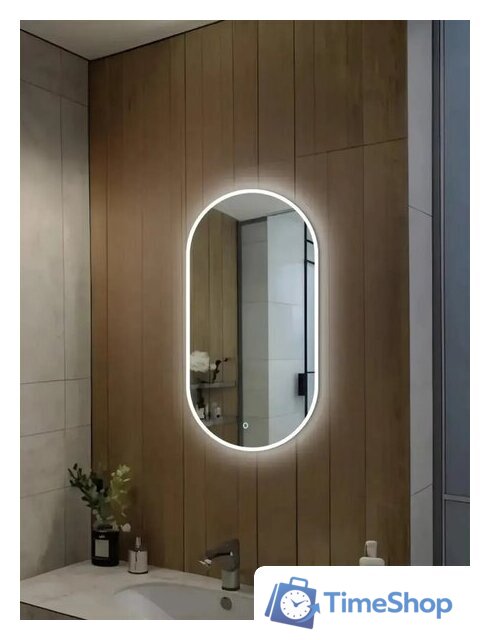 Зеркало с подсветкой  EMZE 45x77 LED.UV.45.77.BEL (белый с УФ-окантовкой и подсветкой) - Изображение №1 — Интернет-магазин Time-Shop