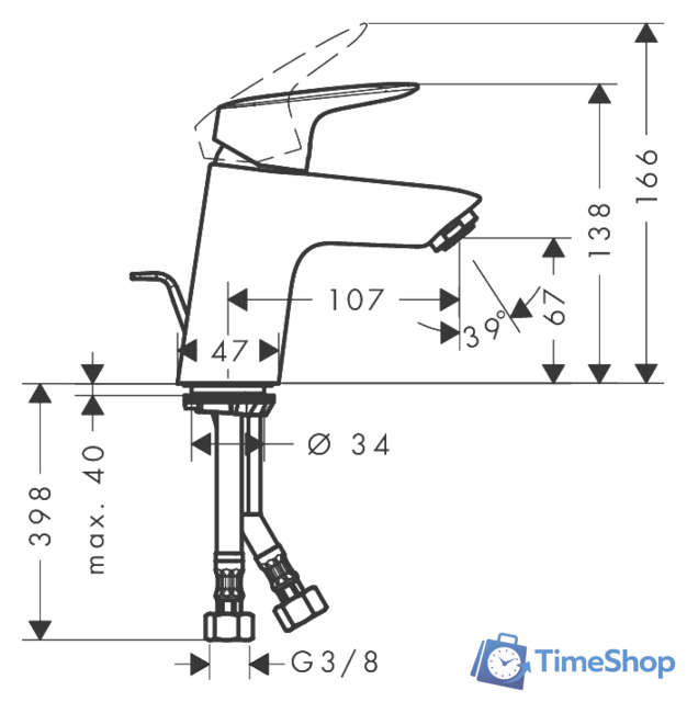 Смеситель Hansgrohe Logis 70 71070000 - Изображение №2 — Интернет-магазин Time-Shop