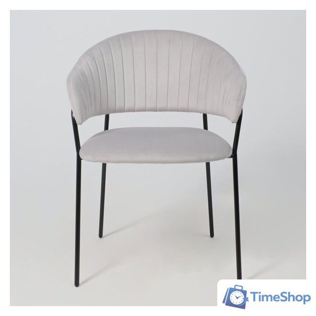 Стул с подлокотниками Алвест AV 433 (светло-серый бархат H-09/черный) - Изображение №7 — Интернет-магазин Time-Shop