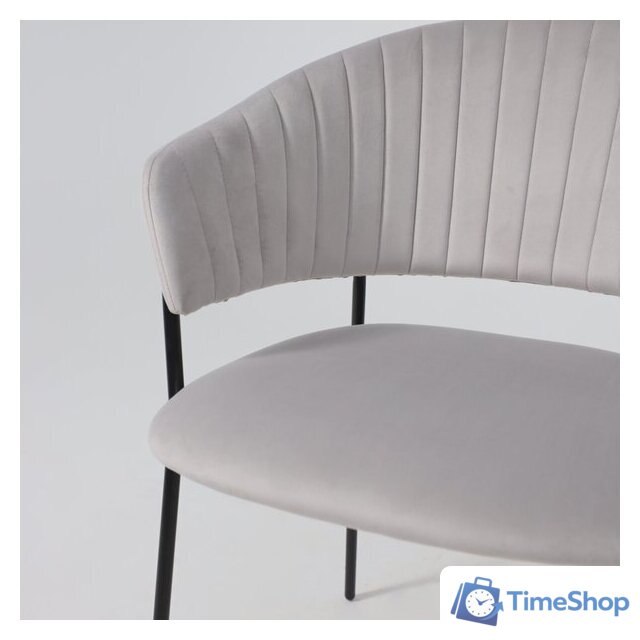 Стул с подлокотниками Алвест AV 433 (светло-серый бархат H-09/черный) - Изображение №13 — Интернет-магазин Time-Shop