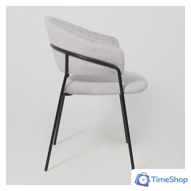 Стул с подлокотниками Алвест AV 433 (светло-серый бархат H-09/черный) - Изображение №9 — Интернет-магазин Time-Shop