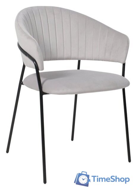 Стул с подлокотниками Алвест AV 433 (светло-серый бархат H-09/черный) - Изображение №1 — Интернет-магазин Time-Shop